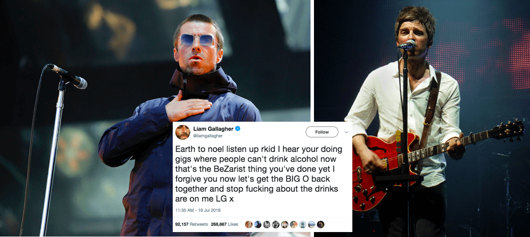 Liam Gallagher reyndi að sættast við bróður sinn og fá Oasis aftur saman á Twitter: „Ég tek þessu þá sem NEI“
