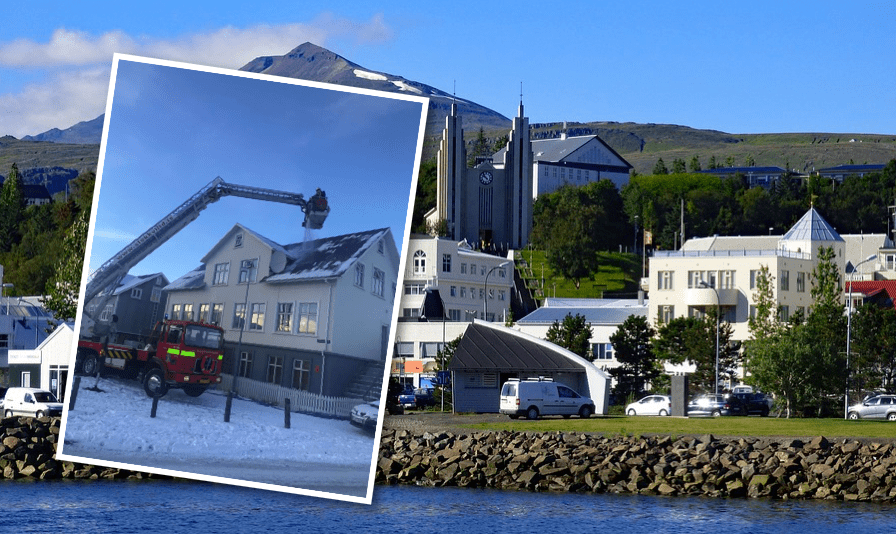 Einn aðili fluttur á sjúkrahús eftir að eldur kom upp í íbúð á Akureyri