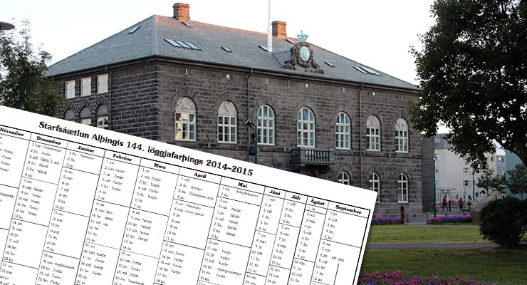 Alþingismenn fá stundaskrána sína