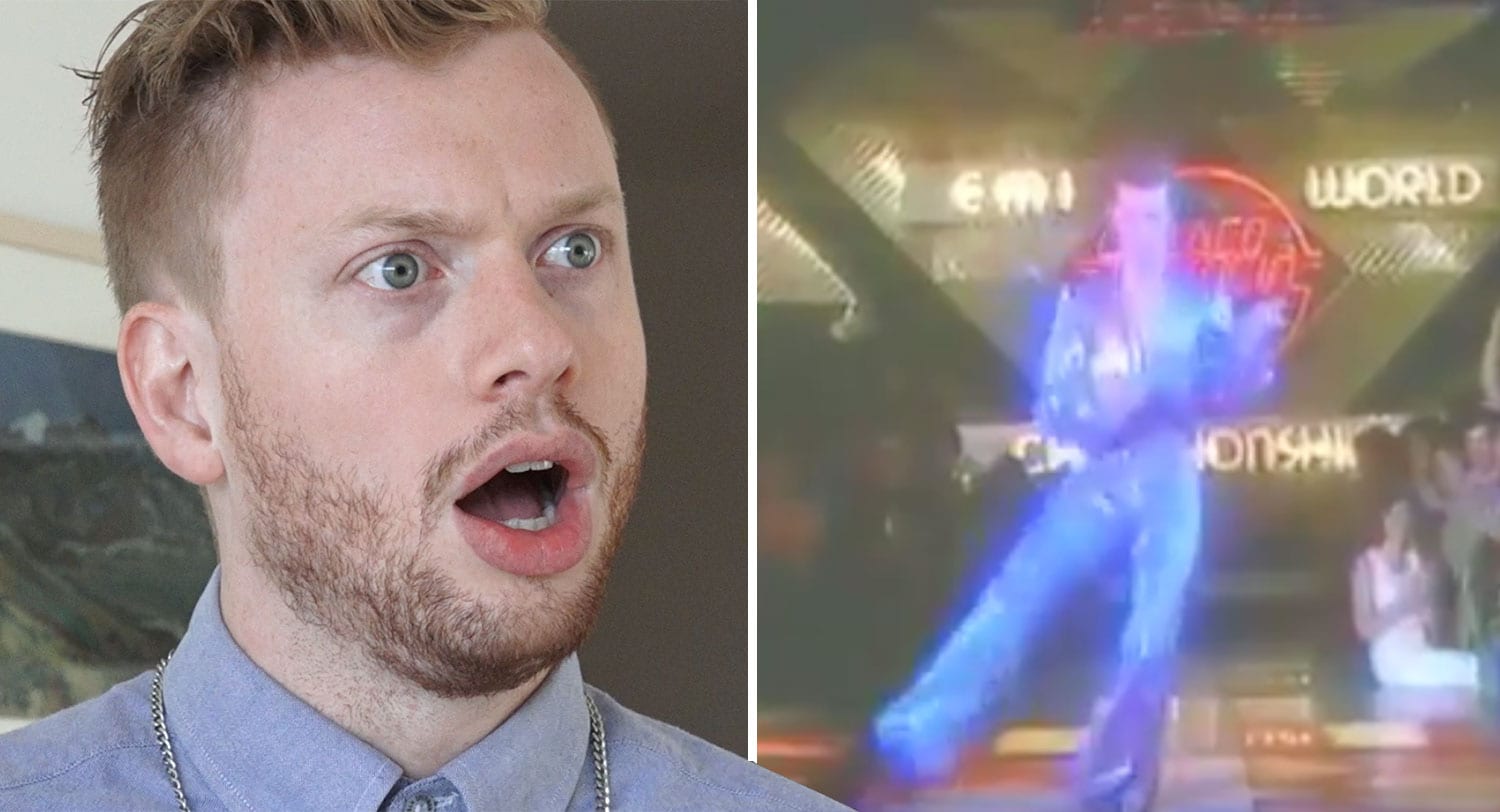 Rakst fyrir tilviljun á gamalt myndband af pabba sínum dansa diskó á heimsmeistaramóti