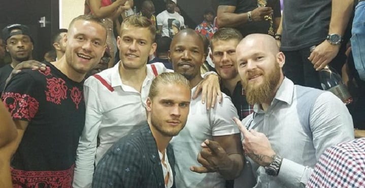 Landsliðsmenn hittu Jamie Foxx í Miami