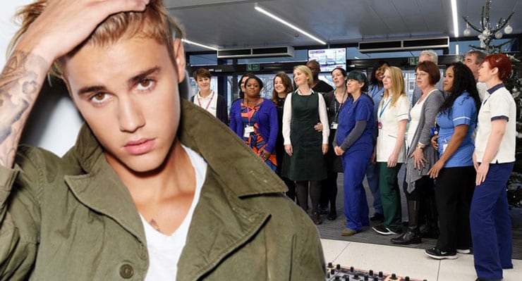 Justin Bieber hjálpaði kór heilbrigðisstarfsfólks á topp breska vinsældarlistans