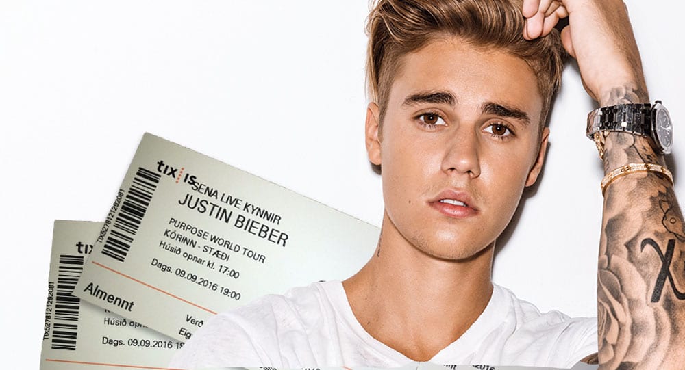 Við ætlum að gefa miða á Justin Bieber