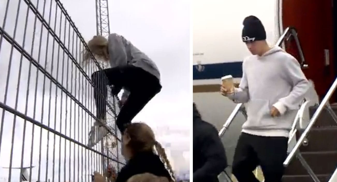 Æstir aðdáendur tóku á móti Justin Bieber