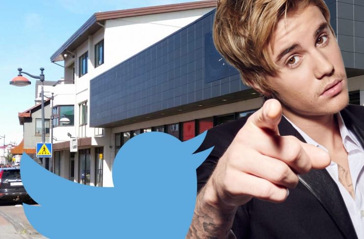 Hittu Justin Bieber í Reykjanesbæ og sögðu að sjálfsögðu strax frá því á Twitter