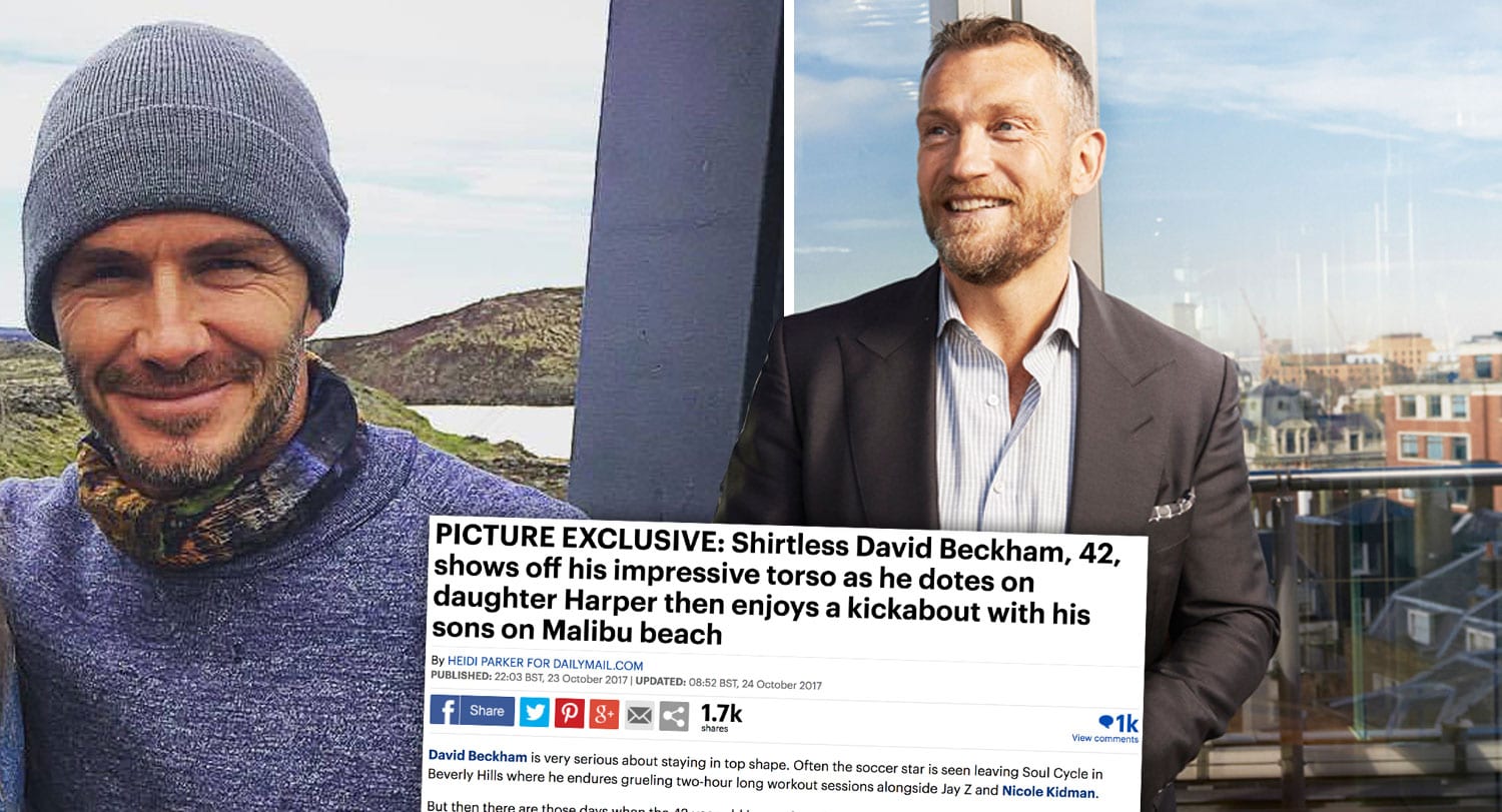 David Beckham og Björgólfur Thor flottir saman á ströndinni í Malibu