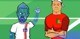Stórkostlega hræðileg teiknimynd um viðbrögð Ronaldo við jafnteflinu gegn Íslandi
