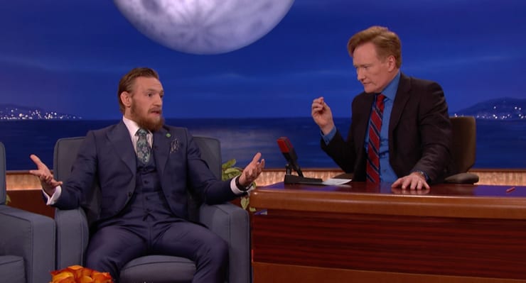 Conor McGregor lét gamminn geisa hjá Conan O'Brien