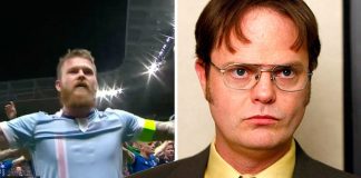 Rainn Wilson úr The Office horfði á Ísland vinna England á N1 Bíldshöfða