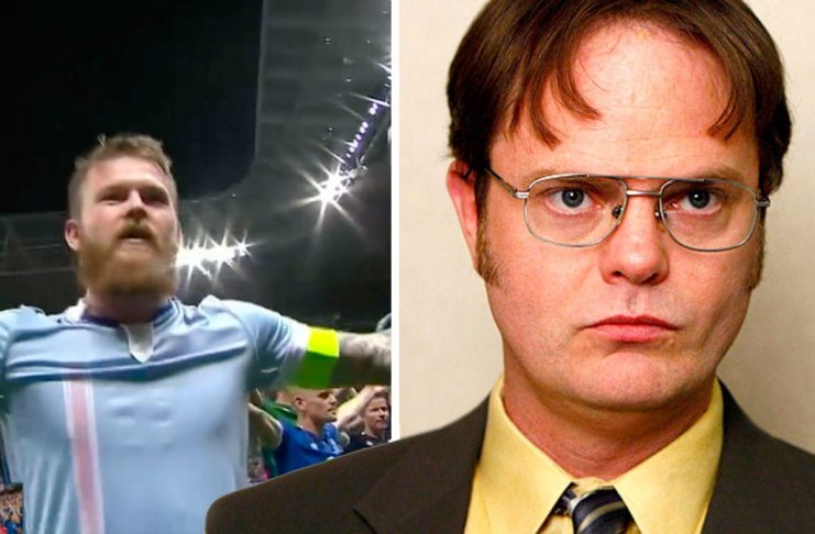 Rainn Wilson úr The Office horfði á Ísland vinna England á N1 Bíldshöfða