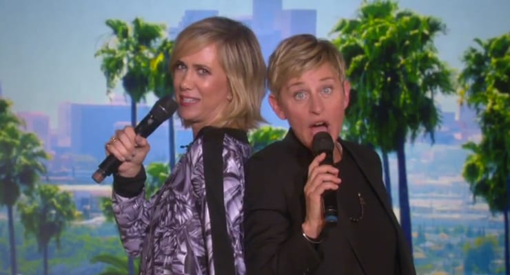Kristen Wiig og Ellen flytja Let it Go