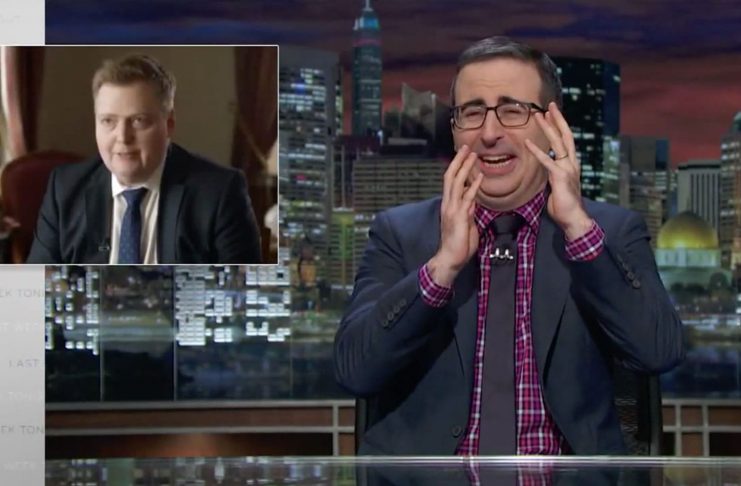 John Oliver tók fyrir Wintris-viðtalið við Sigmund Davíð: „Eins og að horfa á bílslys sýnt hægt“