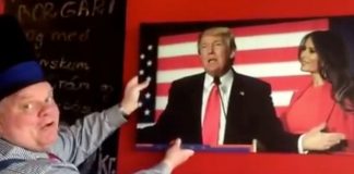 Maggi Texas biður þjóðina afsökunar á því að hafa hengt upp mynd af Donald Trump