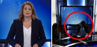 Rakel Þorbergs laumaðist til að taka „the dab“ í lok fréttanna á RÚV