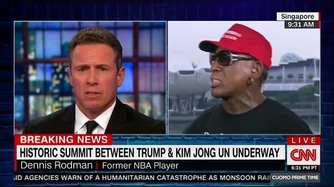 Dennis Rodman grét í beinni útsendingu eftir fund Donald Trump og Kim Jong Un: „Þetta getur ekki verið raunveruleikinn”
