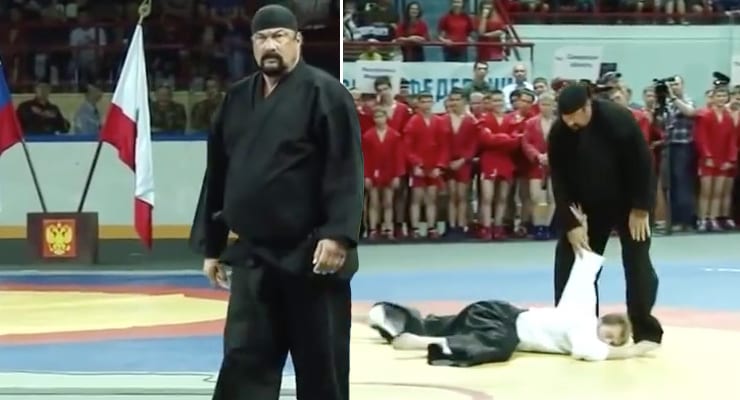 Steven Seagal ítrekar að myndband sem sýnir hann ganga frá tveimur andstæðingum sé raunverulegt