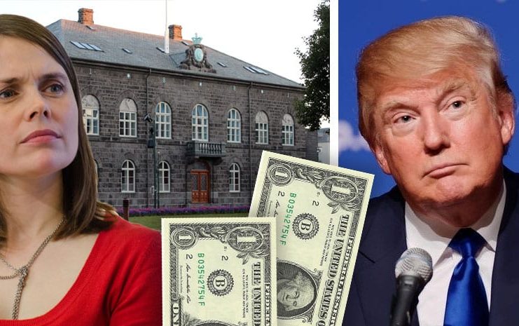 Donald Trump óskar eftir styrkjum frá íslenskum þingmönnum