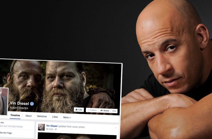 Auðvitað er Vin Diesel með mynd af Ólafi Darra í hausnum á Facebook-síðunni sinni