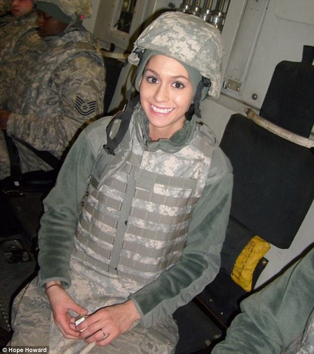 Another life: She enlisted in the Air Force after graduating high school, and became a fighter jet mechanic in Afghanistan aged just 19