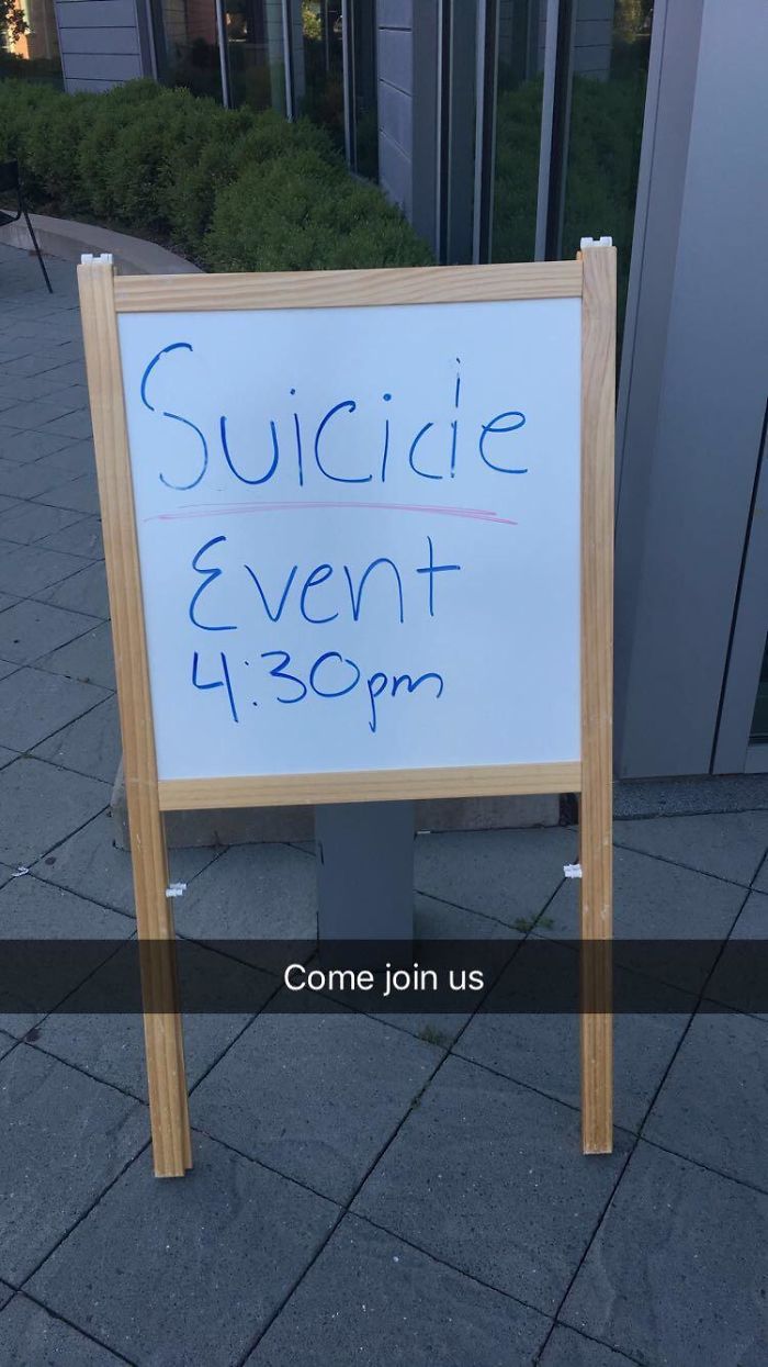 So My Campus Had A Suicide Awareness And Prevention Day
