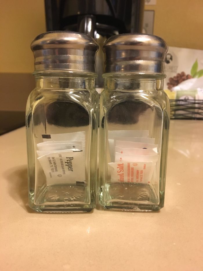 The Salt And Pepper Shakers In My Hotel Room