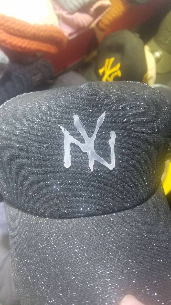 I Present You The Pinnacle Of Shanghai Markets, A Hot Glue NY Yankees Hat