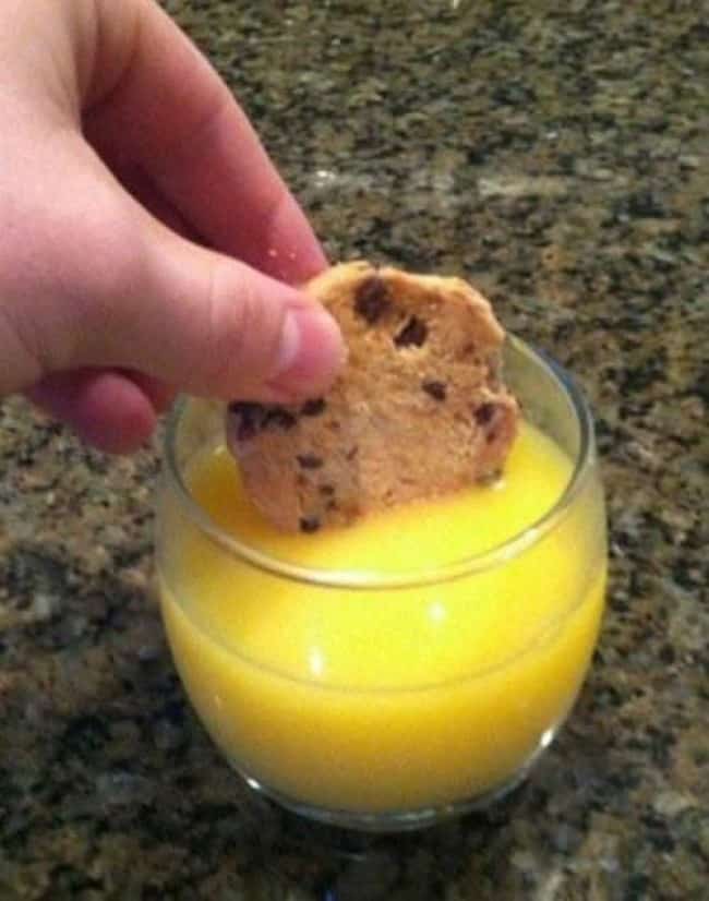 Images That Will Make You Feel Uncomfortable orange juice cookie