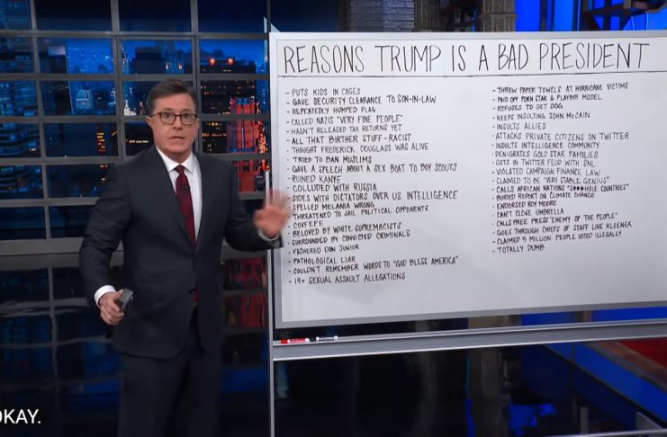 Stephen Colbert telur upp allar ástæðurnar fyrir vanhæfni Trump