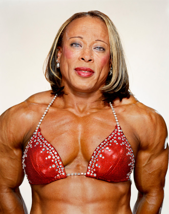Freaky female bodybuilder.