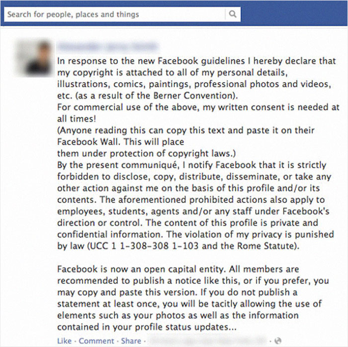 Those Shareable Facebook Posts Saying You Are Legally Proclaiming That Facebook Canât Use Your Personal Information