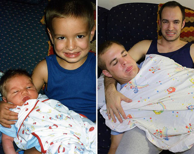 I Bet These People Had A Lot Of Fun While Recreating Their Childhood Photos