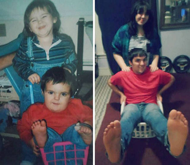 I Bet These People Had A Lot Of Fun While Recreating Their Childhood Photos