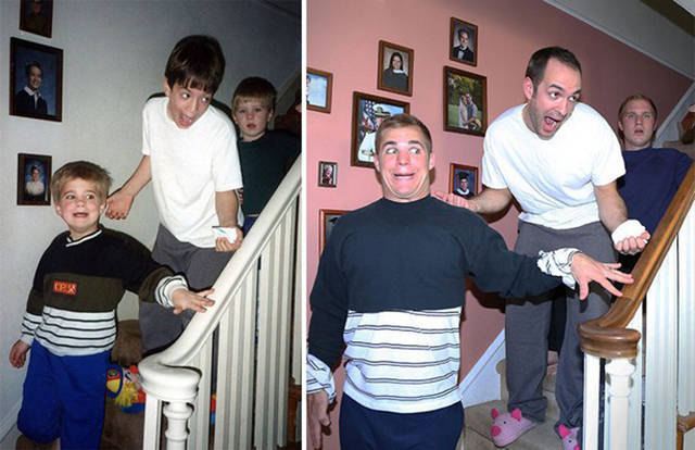 I Bet These People Had A Lot Of Fun While Recreating Their Childhood Photos