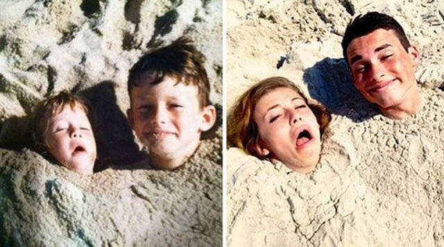 I Bet These People Had A Lot Of Fun While Recreating Their Childhood Photos
