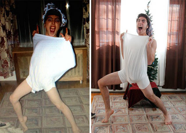 I Bet These People Had A Lot Of Fun While Recreating Their Childhood Photos