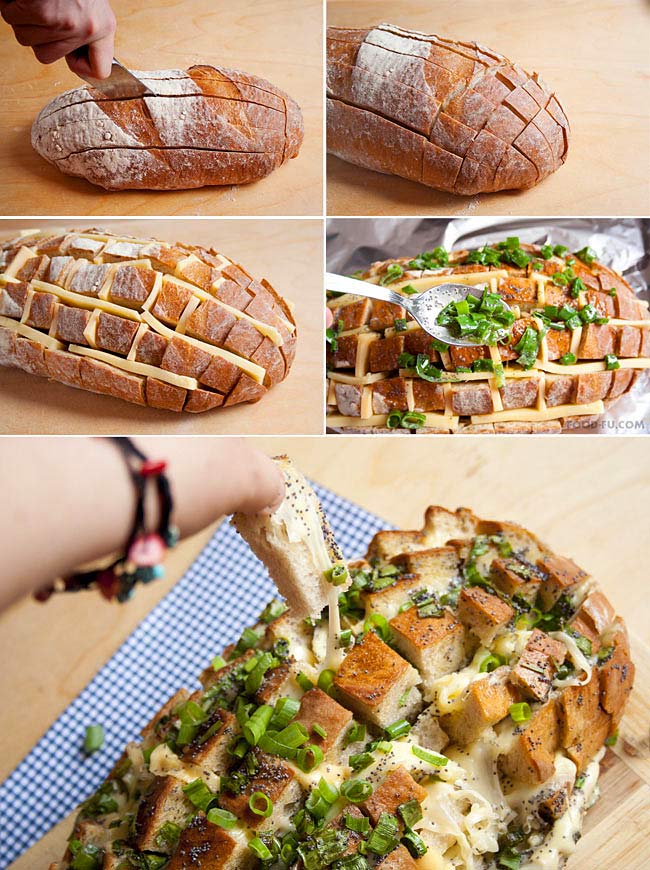 1. Make easy cheesy bread with an already baked loaf.